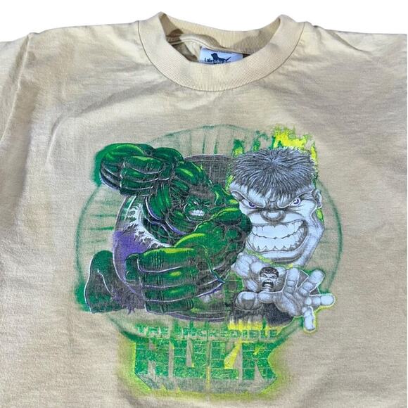 The Incredible Hulk 1990s Vintage Tan Bleach T-shirt - Picture 2 of 6